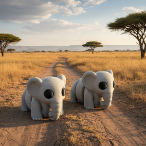 Baby Elephant - 3D Printed Mini Figurine